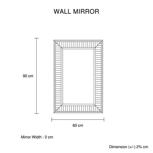 Wall Mirror MDF Silver Mirror Clear Image Rectangular Shape MRR-07 V43-MRR-07