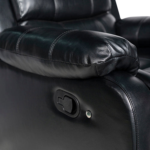 Chelsea 1R Seater Finest Leatherette Recliner Feature Console LED Light Ultra Cushioned V43-REC-CHLS1RBL