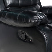Chelsea 3R Seater Finest Leatherette Recliner Feature Console LED Light Ultra Cushioned V43-REC-CHLS3RBL