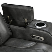 3 Seater Electric Air Leather Dark Grey Recliner V43-REC-EMP3RGR
