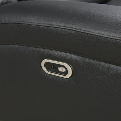 2 Seater Electric Leather/PVC Black Recliner V43-REC-FNX2RBL