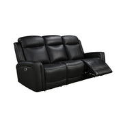 3 Seater Electric Leather/PVC Black Recliner V43-REC-FNX3RBL