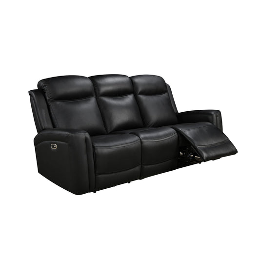 3 Seater Electric Leather/PVC Black Recliner V43-REC-FNX3RBL
