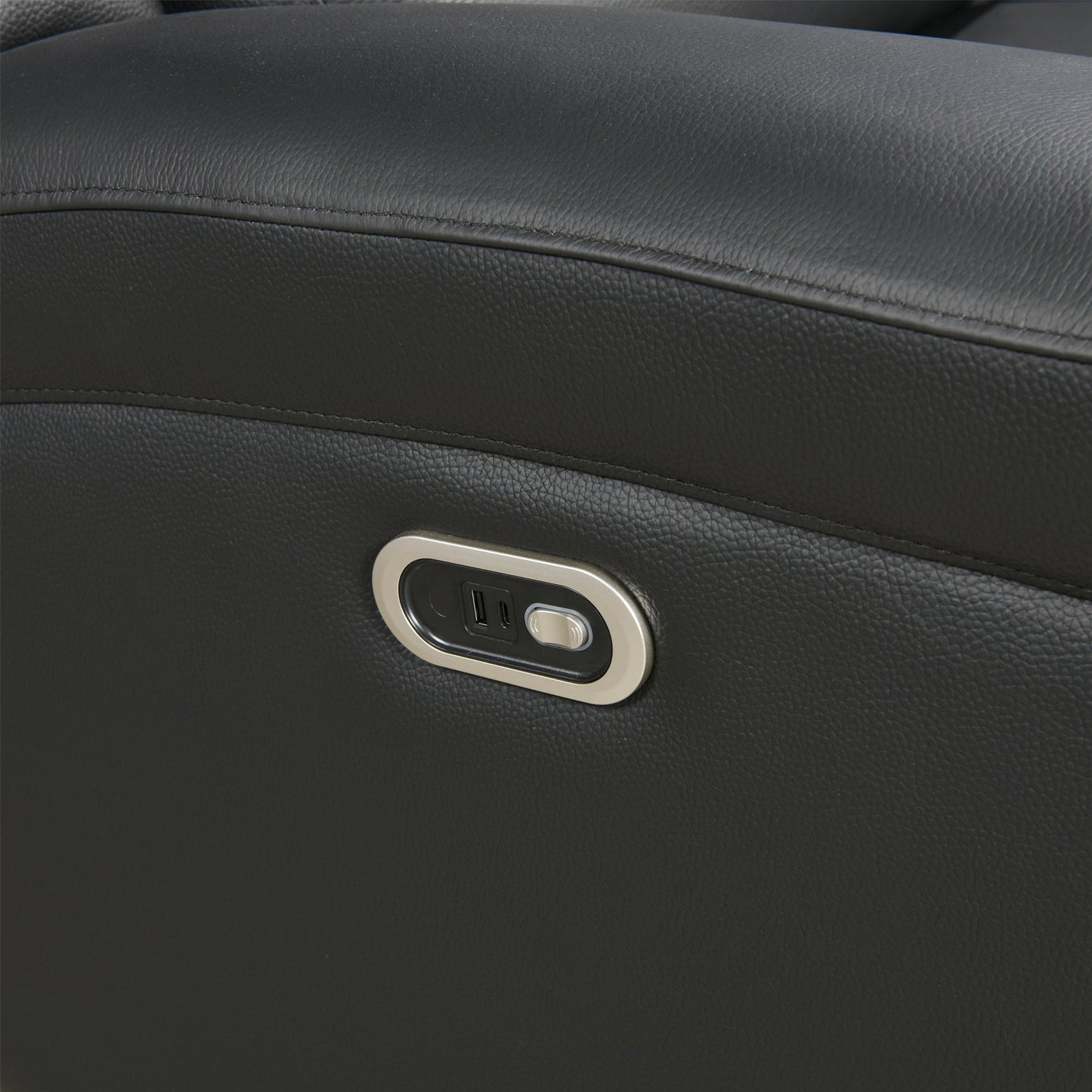 3 Seater Electric Leather/PVC Black Recliner V43-REC-FNX3RBL