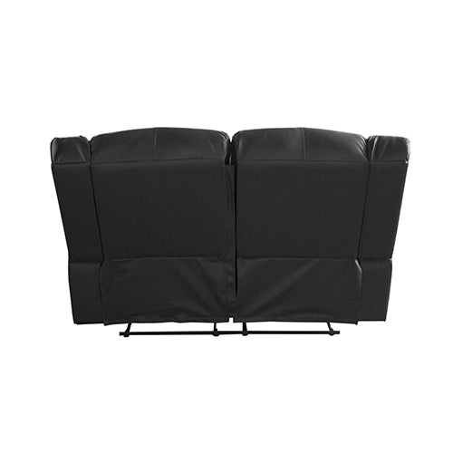 2 Seater Recliner Sofa In Faux Leather Lounge Couch in Black V43-REC-FAN2RBL