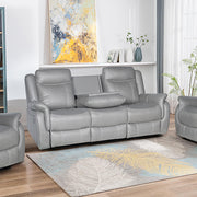 Carlton 3R+1R+1R Finest Fabric Recliner Sturdy Construction Metal Mechanism V43-SET-CARL-3-1-1-GR