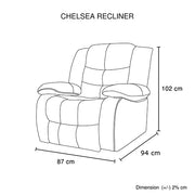 Chelsea 3R+1R+1R Seater Finest Leatherette Recliner Feature Console LED Light Ultra Cushioned V43-SET-CHLS-3-1-1-BL