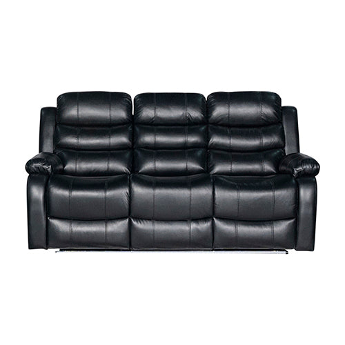 3-2-1 Seater Seater Finest Black Leatherette Recliner Feature Console LED Light Ultra Cushioned V43-SET-CHLS-3-2-1-BL
