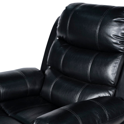 3-2 Seater Seater Finest Black Leatherette Recliner Feature Console LED Light Ultra Cushioned V43-SET-CHLS-3-2-BL