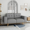 2-3 Seater Fabric Sofa Upholstery Pocket Spring Wooden Frame Grey Colour V43-SET-DLAS-3-2
