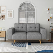 2-3 Seater Fabric Sofa Upholstery Pocket Spring Wooden Frame Grey Colour V43-SET-DLAS-3-2
