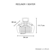 3-2-1 Seater Electric Air Leather Dark Grey Recliner Set V43-SET-EMP-3R-2R-1RGR
