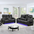 3-2 Seater Electric Air Leather Dark Grey Recliner Set V43-SET-EMP-3R-2RGR