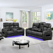 3-2 Seater Electric Air Leather Dark Grey Recliner Set V43-SET-EMP-3R-2RGR