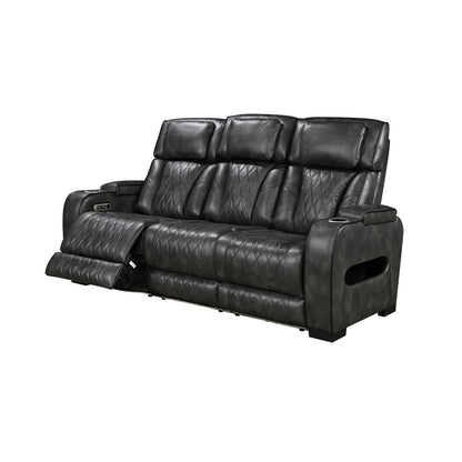 3-2 Seater Electric Air Leather Dark Grey Recliner Set V43-SET-EMP-3R-2RGR