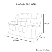 3+2 Seater Recliner Sofa In Faux Leather Lounge Couch in Black V43-SET-FAN-3+2-BL