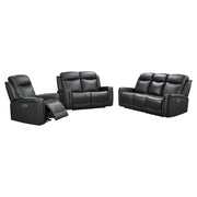 3-2 Seater Electric Leather/PVC Black Recliner Set V43-SET-FNX-3R-2RBL