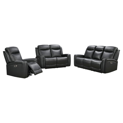 3-2 Seater Electric Leather/PVC Black Recliner Set V43-SET-FNX-3R-2RBL