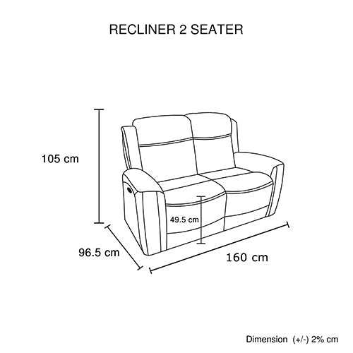 3-2 Seater Electric Leather/PVC Black Recliner Set V43-SET-FNX-3R-2RBL