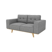 2 Seater Sofa Fabric Upholstery Grey Colour Pocket Spring Wooden Frame V43-SOF-DLAS-2S