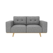 2 Seater Sofa Fabric Upholstery Grey Colour Pocket Spring Wooden Frame V43-SOF-DLAS-2S