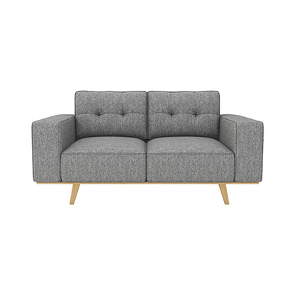 2 Seater Sofa Fabric Upholstery Grey Colour Pocket Spring Wooden Frame V43-SOF-DLAS-2S