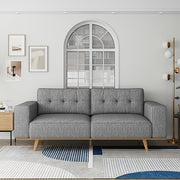 3 Seater Sofa Fabric Upholstery Grey Colour Pocket Spring Wooden Frame V43-SOF-DLAS-3S