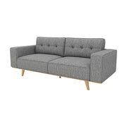 3 Seater Sofa Fabric Upholstery Grey Colour Pocket Spring Wooden Frame V43-SOF-DLAS-3S