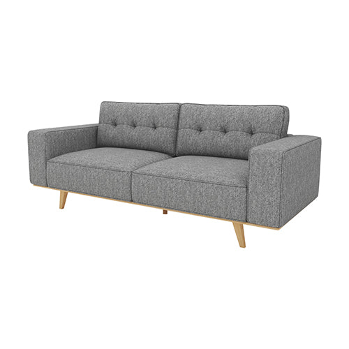 3 Seater Sofa Fabric Upholstery Grey Colour Pocket Spring Wooden Frame V43-SOF-DLAS-3S