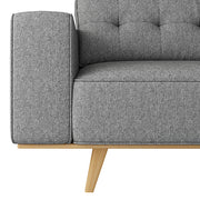 3 Seater Sofa Fabric Upholstery Grey Colour Pocket Spring Wooden Frame V43-SOF-DLAS-3S