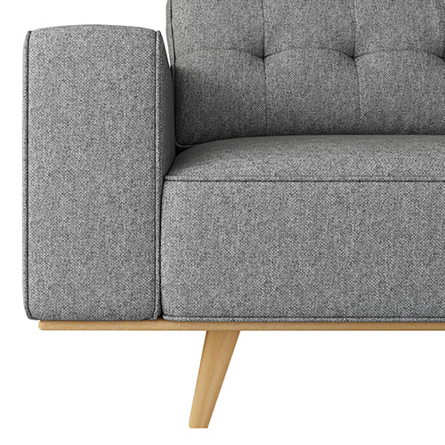 3 Seater Sofa Fabric Upholstery Grey Colour Pocket Spring Wooden Frame V43-SOF-DLAS-3S