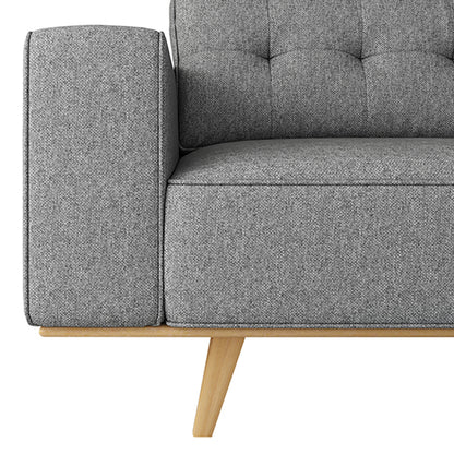 3 Seater Sofa Fabric Upholstery Grey Colour Pocket Spring Wooden Frame V43-SOF-DLAS-3S