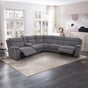 Large Sectional Corner Modular Lounge Suite in Fabric with Electric Recliner V43-SOF-HRLEY-GP