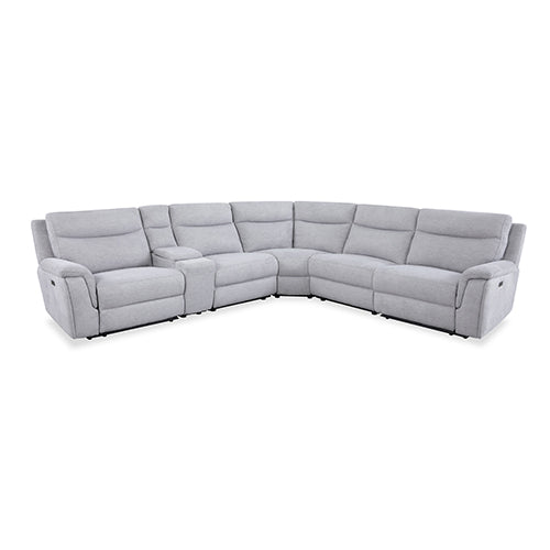 Large Sectional Corner Modular Lounge Suite in Fabric with Electric Recliner V43-SOF-HRLEY-GR