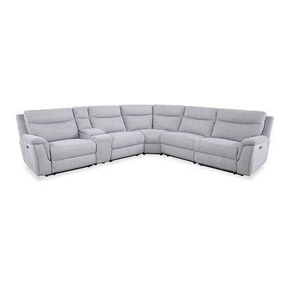 Large Sectional Corner Modular Lounge Suite in Fabric with Electric Recliner V43-SOF-HRLEY-GR