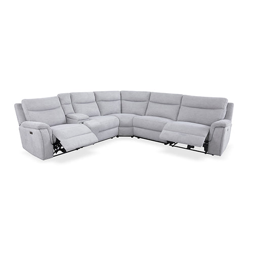 Large Sectional Corner Modular Lounge Suite in Fabric with Electric Recliner V43-SOF-HRLEY-GR