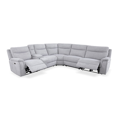 Large Sectional Corner Modular Lounge Suite in Fabric with Electric Recliner V43-SOF-HRLEY-GR