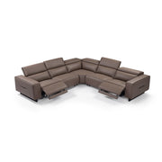 5 Seater Real Cow Leather Sofa with Power Recliner Adjustable Headrest Wooden Frame Corner Lounge V43-SOF-JCSN-CH