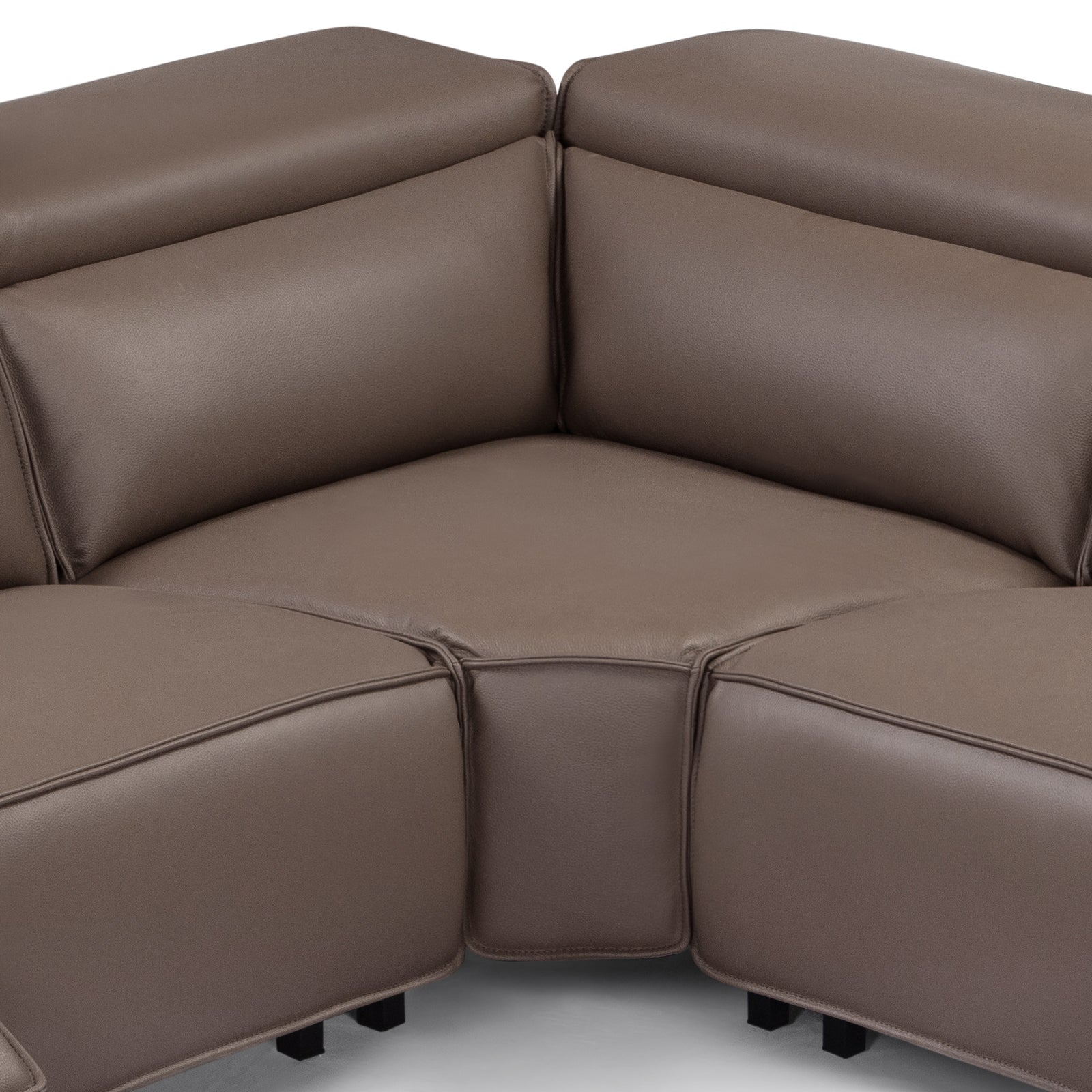 5 Seater Real Cow Leather Sofa with Power Recliner Adjustable Headrest Wooden Frame Corner Lounge V43-SOF-JCSN-CH