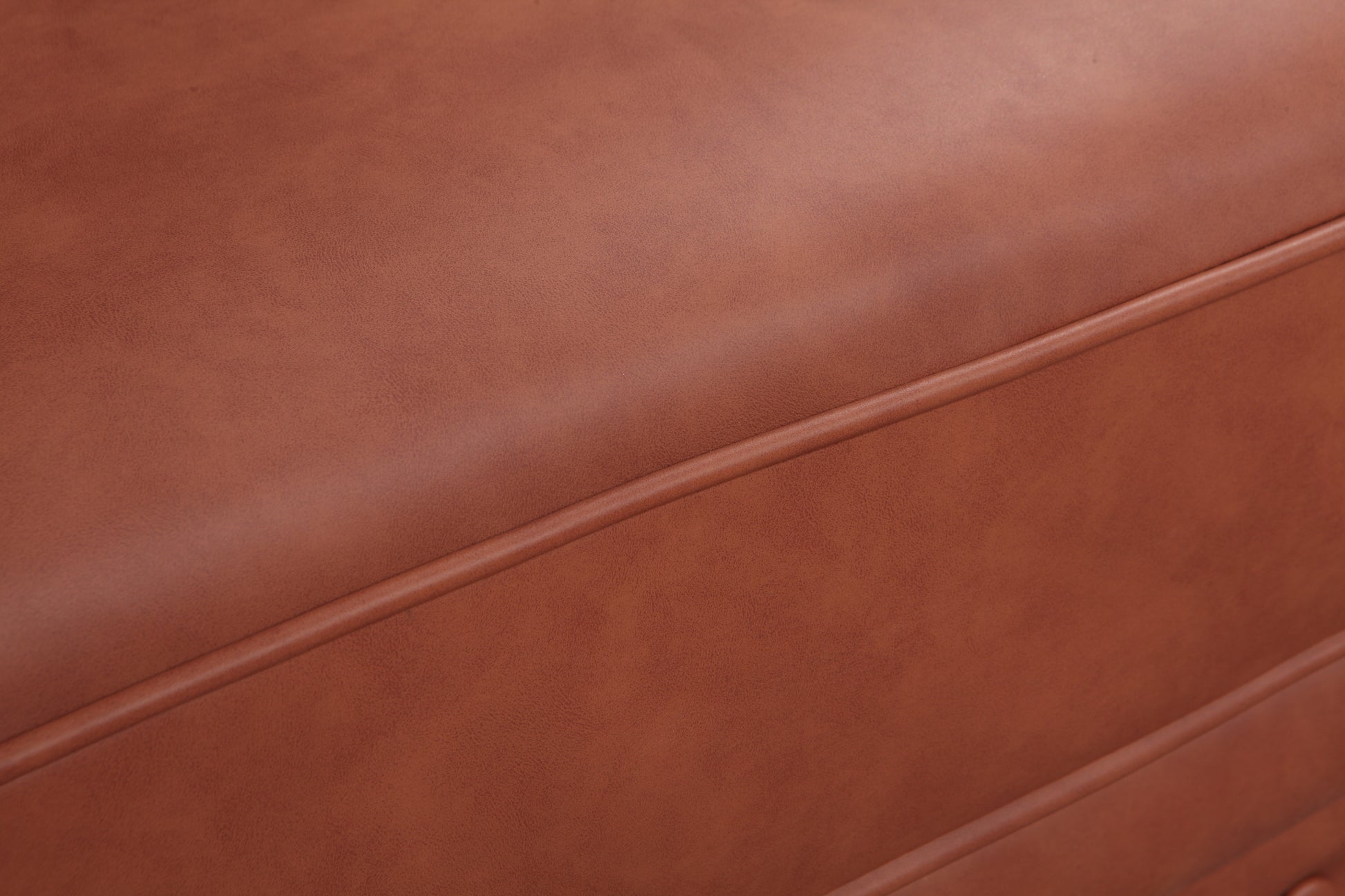 Single Seater Brown Sofa Lounge Button Tufted in Faux Leather V43-SOF-MDL1SBR