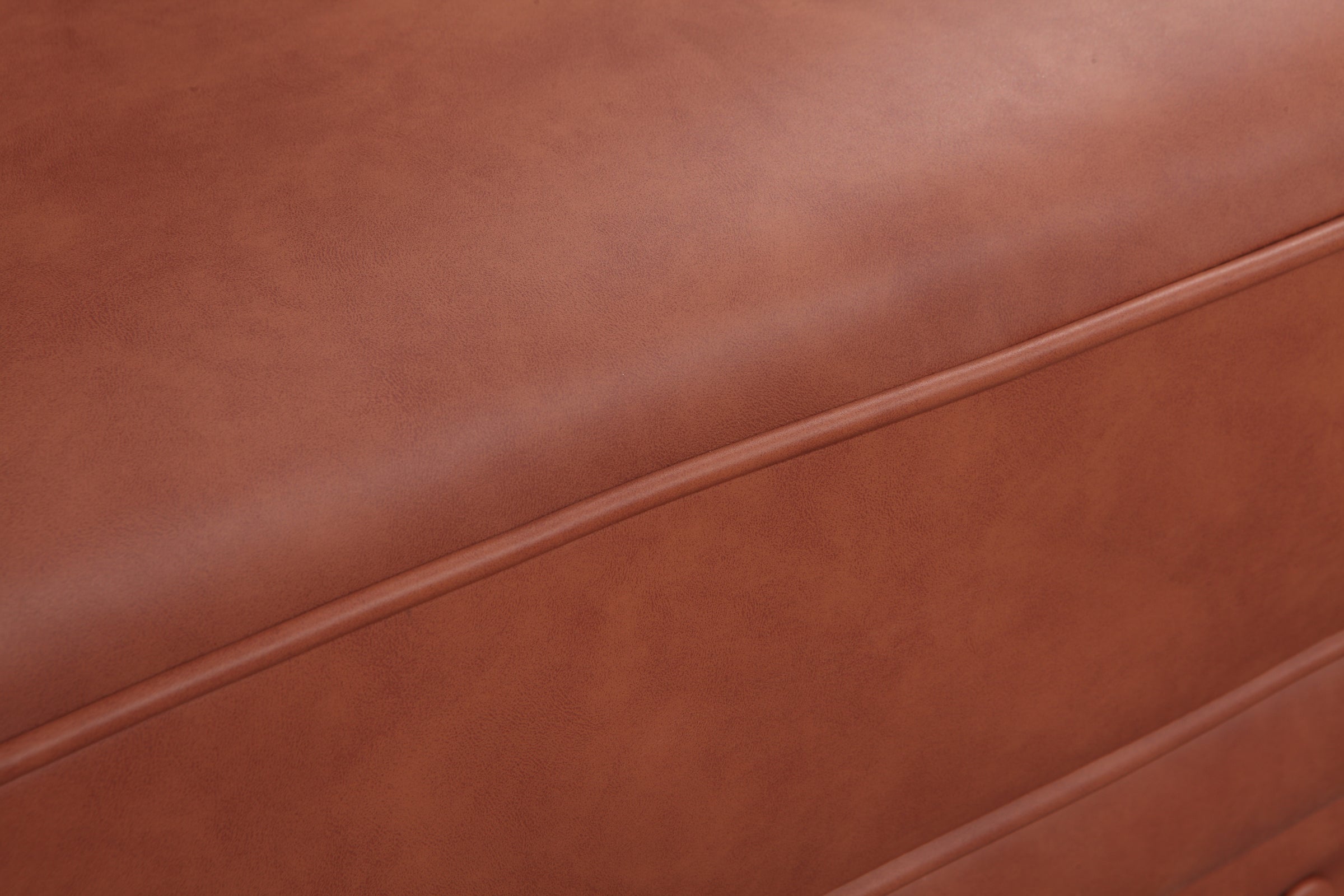 3 Seater Brown Sofa Lounge Button Tufted in Faux Leather V43-SOF-MDL3SBR