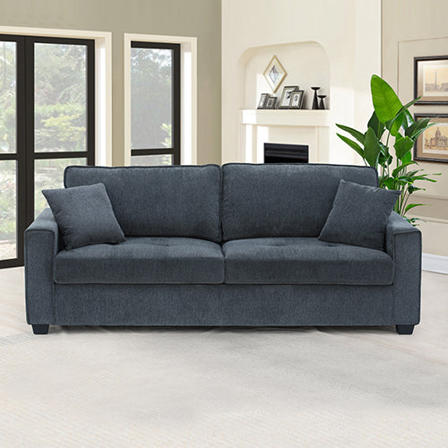 3 Seater Sofa Set Polyester Fabric Charcoal Multilayer Two Pillows Individual Pocket Spring V43-SOF-MLN-3SCH