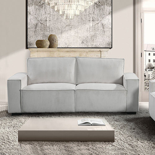 Reno 3 Seater Sofa Grey Colour Fabric Upholstery Wooden Structure Knock Down Feature In Back & Arms V43-SOF-RNO-GR