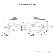 Grey Colour Corner Sofa Chaise Premium Fabric Electric Recliner With Manual Headrest Cup-Holder Charging V43-SOF-SRNTO