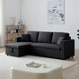 Multifunctional Sofa Bed Fabric Upholstery Chaise Section Comfy Cushions Armrests V43-SOF-SWK-BL