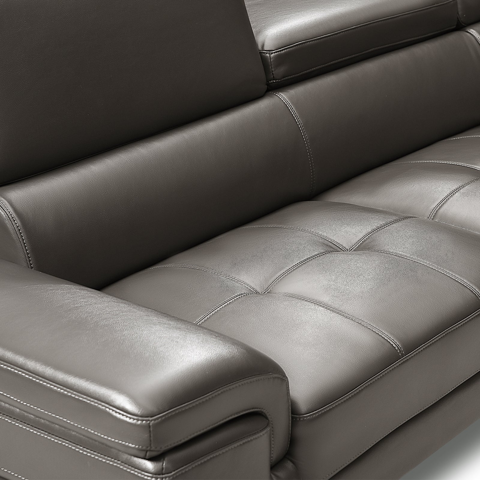 Vienna Sofa Faux Leather 5 Seater Grey V43-SOF-VIN-GRN