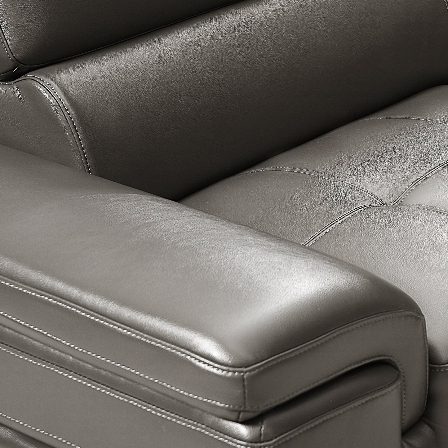 Vienna Sofa Faux Leather 5 Seater Grey V43-SOF-VIN-GRN