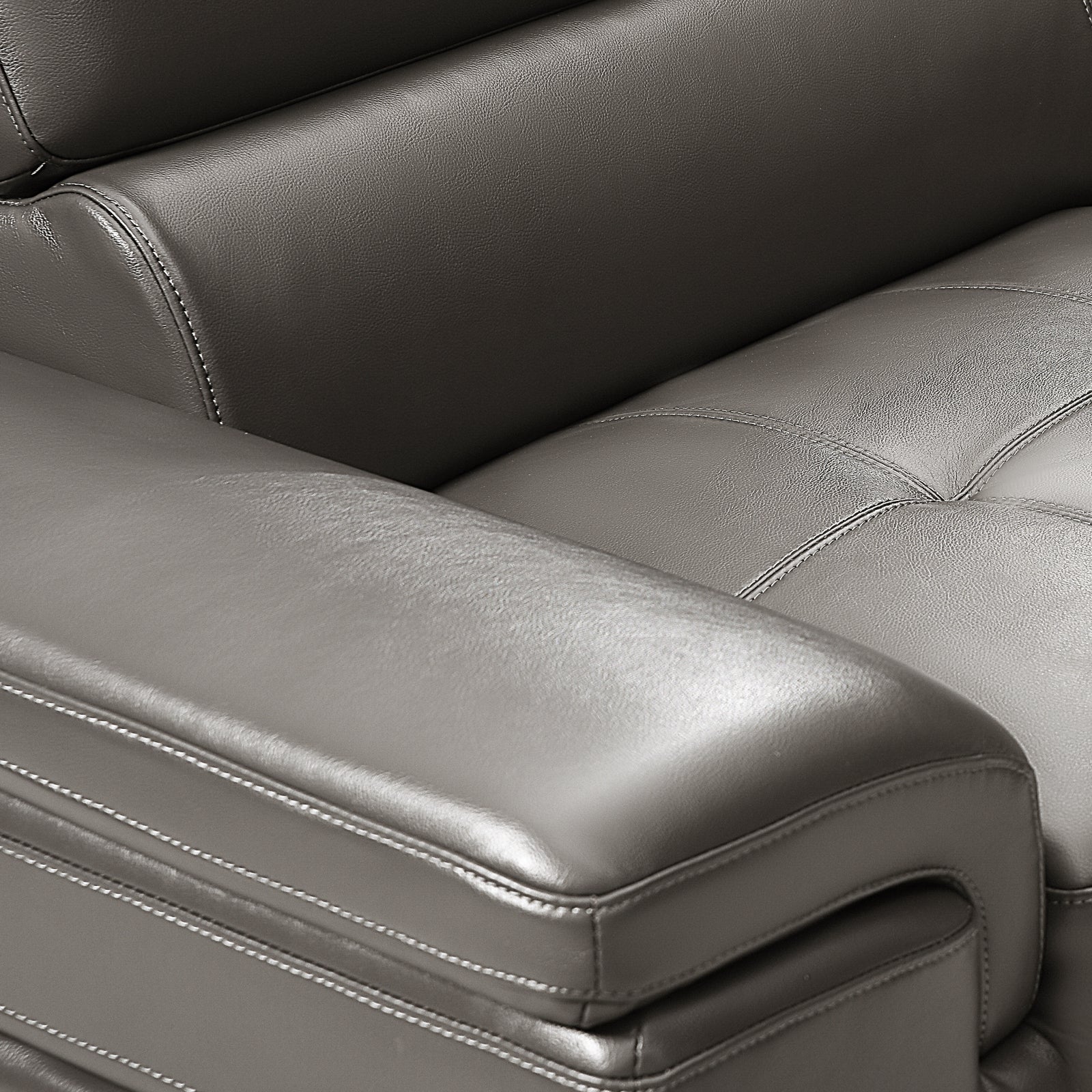 Vienna Sofa Faux Leather 5 Seater Grey V43-SOF-VIN-GRN
