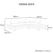 Vienna Sofa Faux Leather 5 Seater Grey V43-SOF-VIN-GRN
