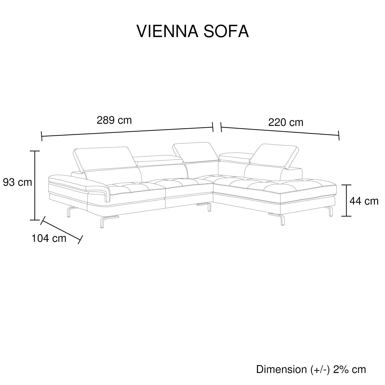 Vienna Sofa Faux Leather 5 Seater Grey V43-SOF-VIN-GRN